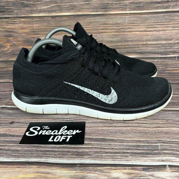 Nike Free 4.0 Flyknit Men's Black Athletic Running Shoes - Picture 1 of 8
